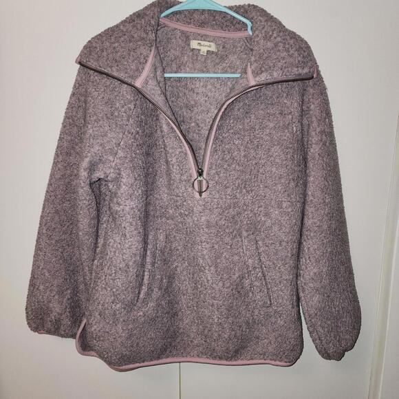 Madewell Jackets & Blazers - Madewell womens Fleece Half Zip Lavender Jacket S Sherpa Outdoor Barbie Cabin